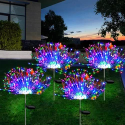 LED Solar Dandelion Lights Waterproof Outdoor Garden Decoration Firework Lights For Christmas Party Patio Lawn Decor Solar Lamp