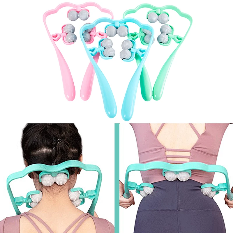 

1PC Plastic Pressure Point Therapy Neck Massageador Massagem Relieve Hand Roller Neck Massager for Neck Shoulder Trigger Point