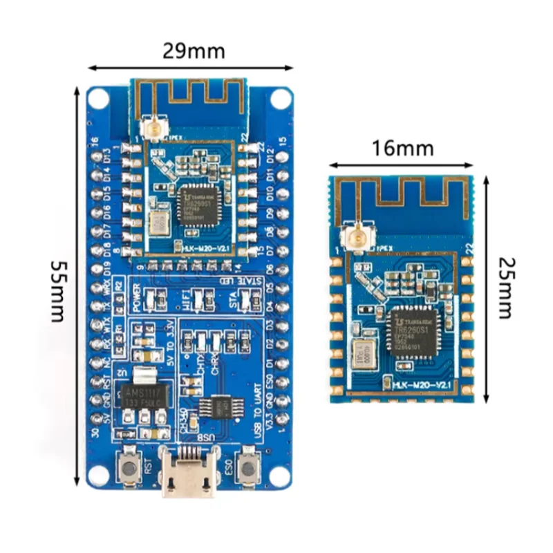 5pcs HLK-M20 Serial Port WiFi Module IoT Serial to WiFi Wireless Transparent Transmission Low Power SDK Development Board