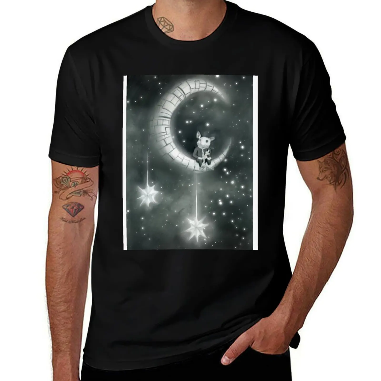 Mouse on the Moon T-Shirt man t shirts for men T-Shirt