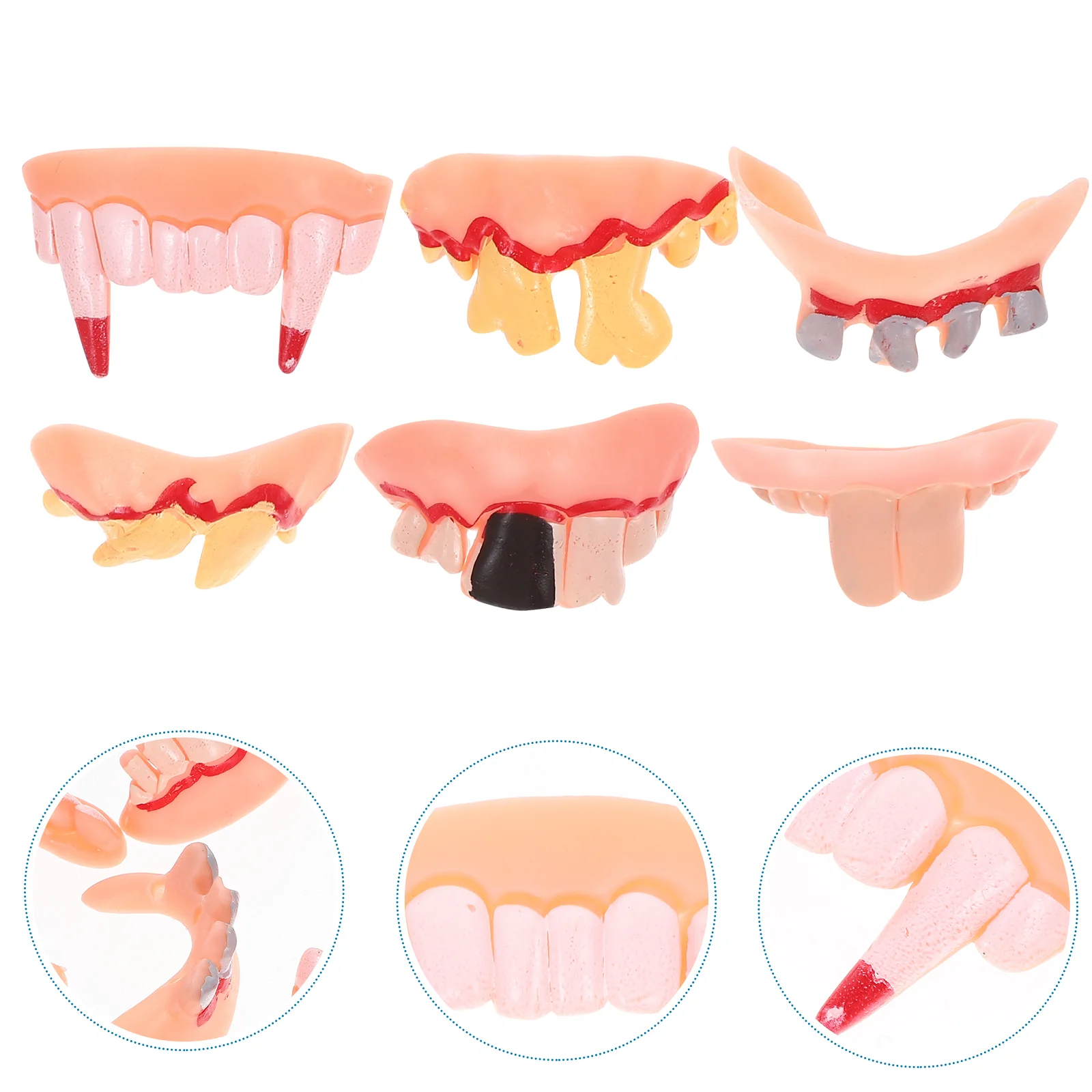 

12 Pcs Halloween Denture Toys Cosplay Dentures Teeth for Fake Costume Costumes Party Props Scary Spoof Ugly Funny Adults