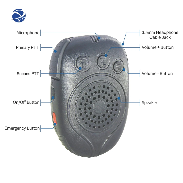 Dellking H4 Bluetooth  Dual PTT Dual Connection Speaker Microphone for walkie-talkies and mobile phones