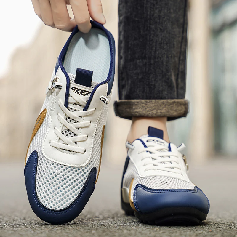 Summer Slippers for Men Trendy Flat Bottom Breathable Casual Indoor Outdoor Walking Shoes Men's Sneakers chanclas de hombre
