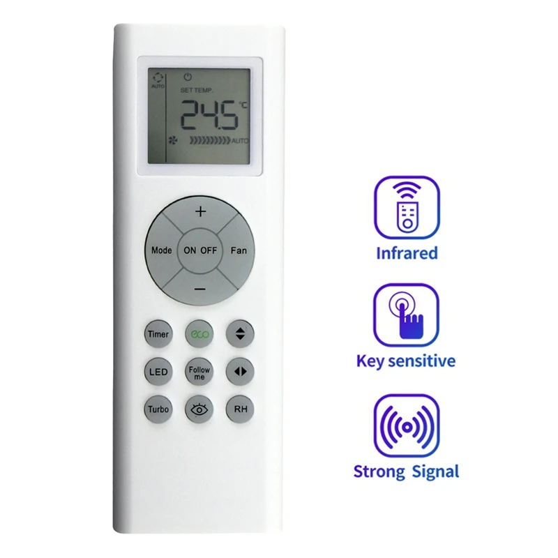 T81C RG66B9(2H)/BGEFU1 Remote Control Replacement For Bryant Senville Midea AC Air Conditioner