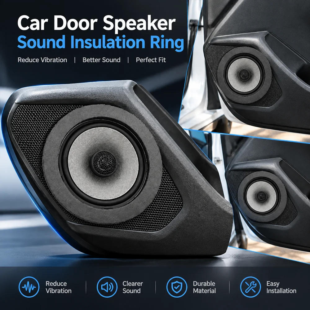 1Pc/4Pcs Car Woofer Sound Deadening Foam Pad, 6.5in Speaker Vibration Dampening Ring, Vehicle Audio Refit Accessories