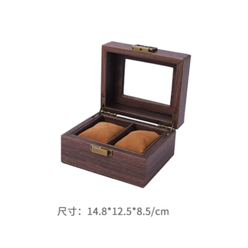 1/2PC Vintage Wood Watch Storage Box Brown Watch Bracelet Storage Display Box Wrist Watch Holder Storage Case Jewelry Organizer