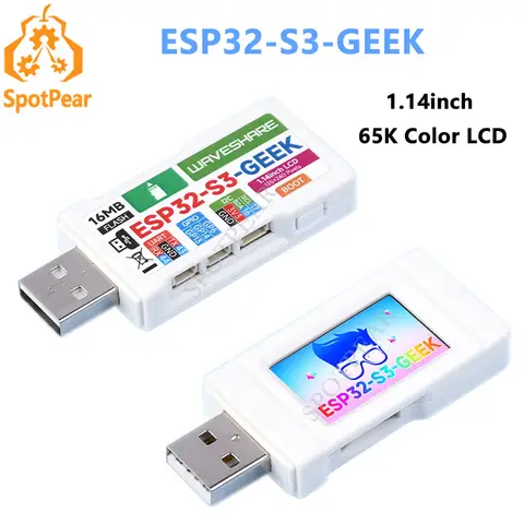 ESP32-S3 GEEK 개발 보드 1.14인치 65K 컬러 LCD는 WiFi 및 Bluetooth L을 지원합니다.