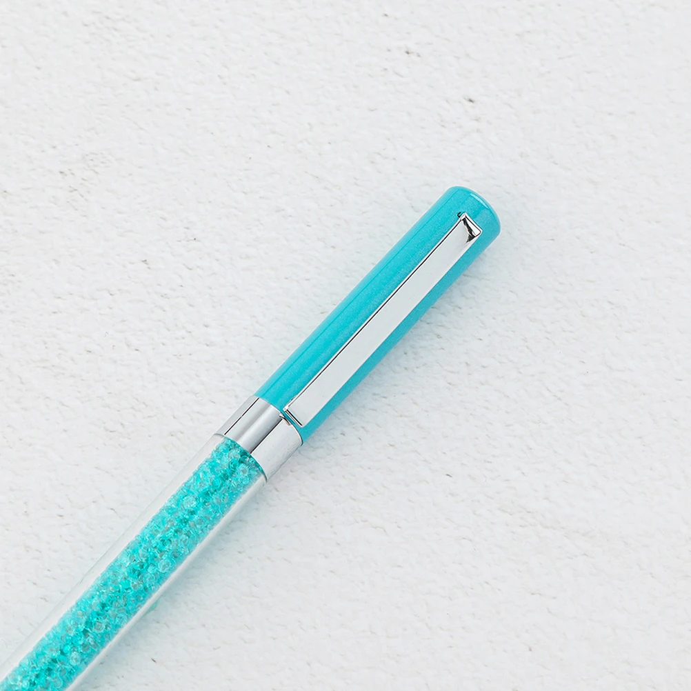 

2Pcs Crystal Business Pen Turquoise Metal Case Smooth Comfortable Writing Office Clip Gift for Events Business Pen