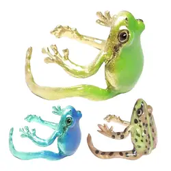 Frog Jewelry Cute Cool Adjustable Tree Open Frogs Shaped Ring Weird Green Resin Ring Delicate Handmade Jewelry for Adults & Kids