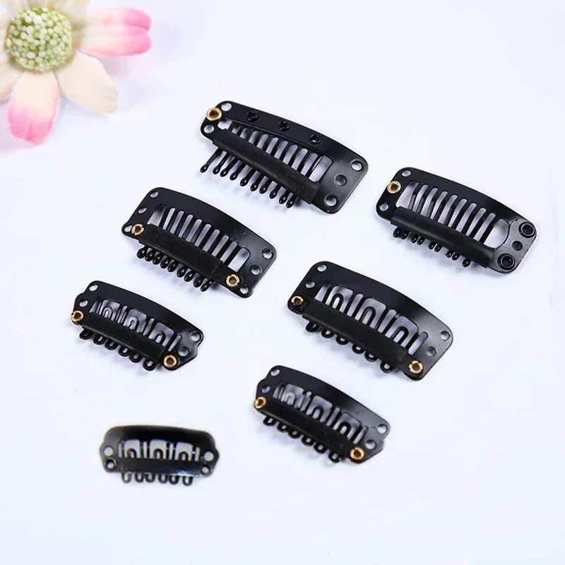 100pcs 2.3cm-3.6cm Black Brown Color Wig Clips Snap Clip For Hair Extension Wig Weft Wig PP Hairpins Large Clips Styling Tools