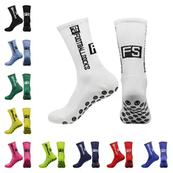 4 Pairs Soccer Socks Sports Grip Socks Anti-slip Basketball Socks Spot Rubber Anti-slip Cotton Soccer Socks