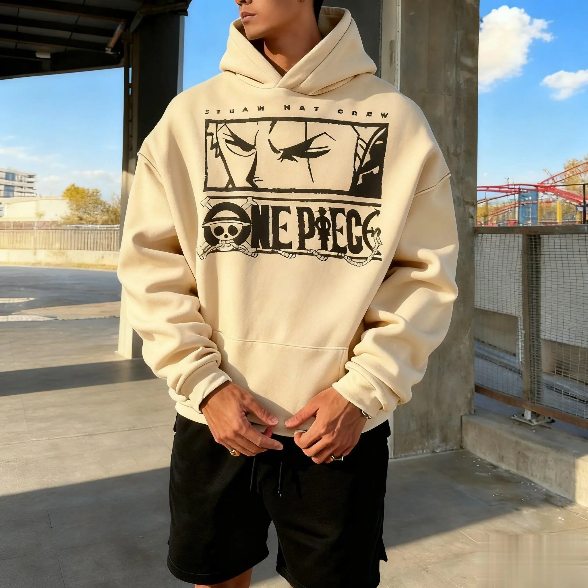 

Унисекс цельная толстовка с капюшоном в стиле аниме, соломенная шляпа, толстовка с рисунком Зоро для мужчин и женщин, осенне-зимний повседневный уличный пуловер для косплея