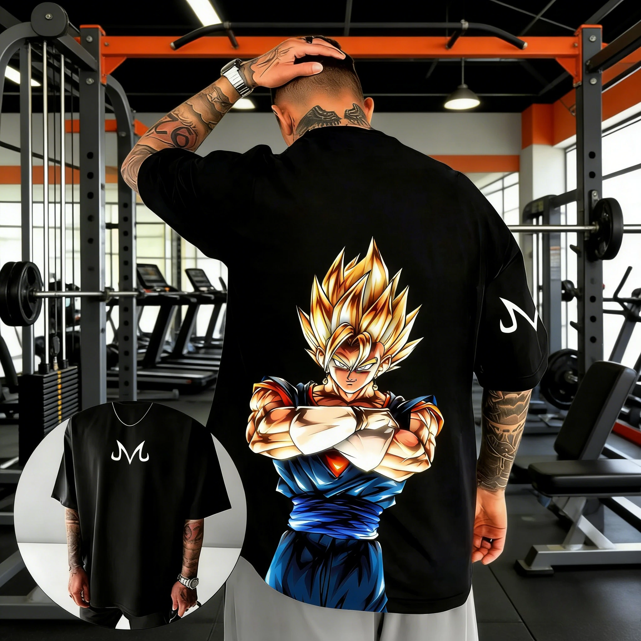 

Anime Dragon Ball Saiyan Goku Print T-shirt Family Matching Outfits Oversized Gym Workout Tops for Men and Kids High-quality Tee