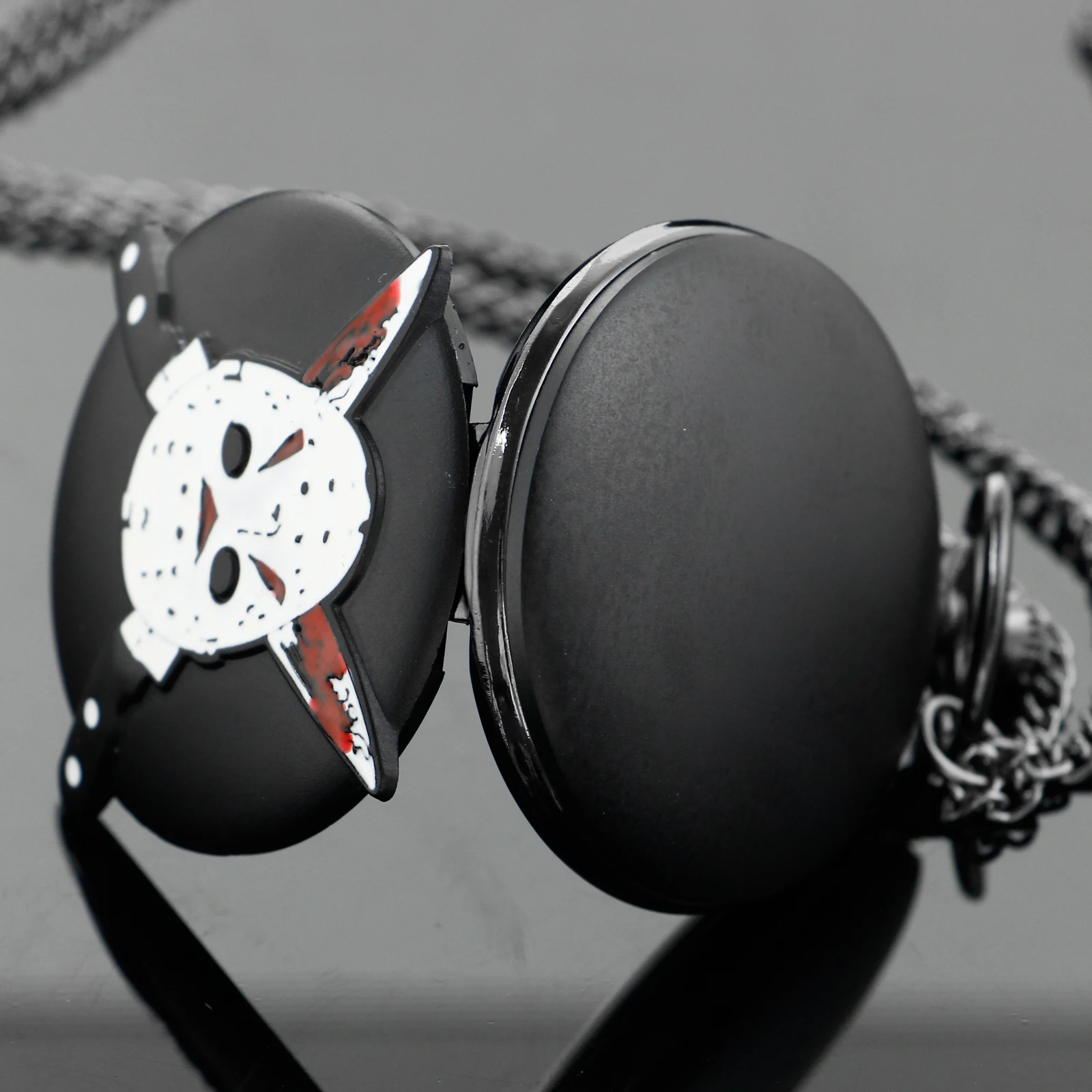 بالمنشار القاتل الإرهاب القاتل جيسون ريترو تايم الأحجار الكريمة ساعة جيب كوارتز قلادة الموضة قلادة الرجال والنساء الهدايا #5