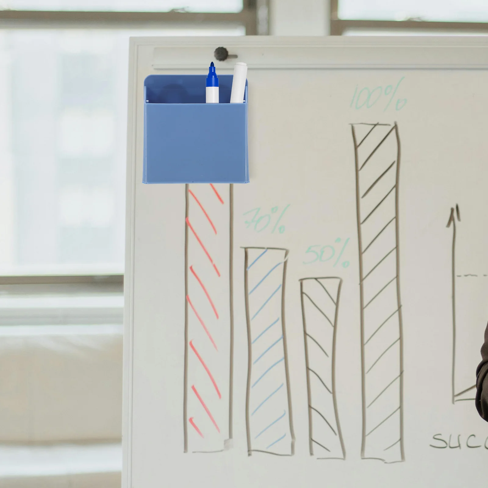 2 قطعة شفط كأس السبورة حامل قلم ABS ماركر التخزين المنظم لمكتب مكتب القرطاسية الجافة محو علامة حامل #3