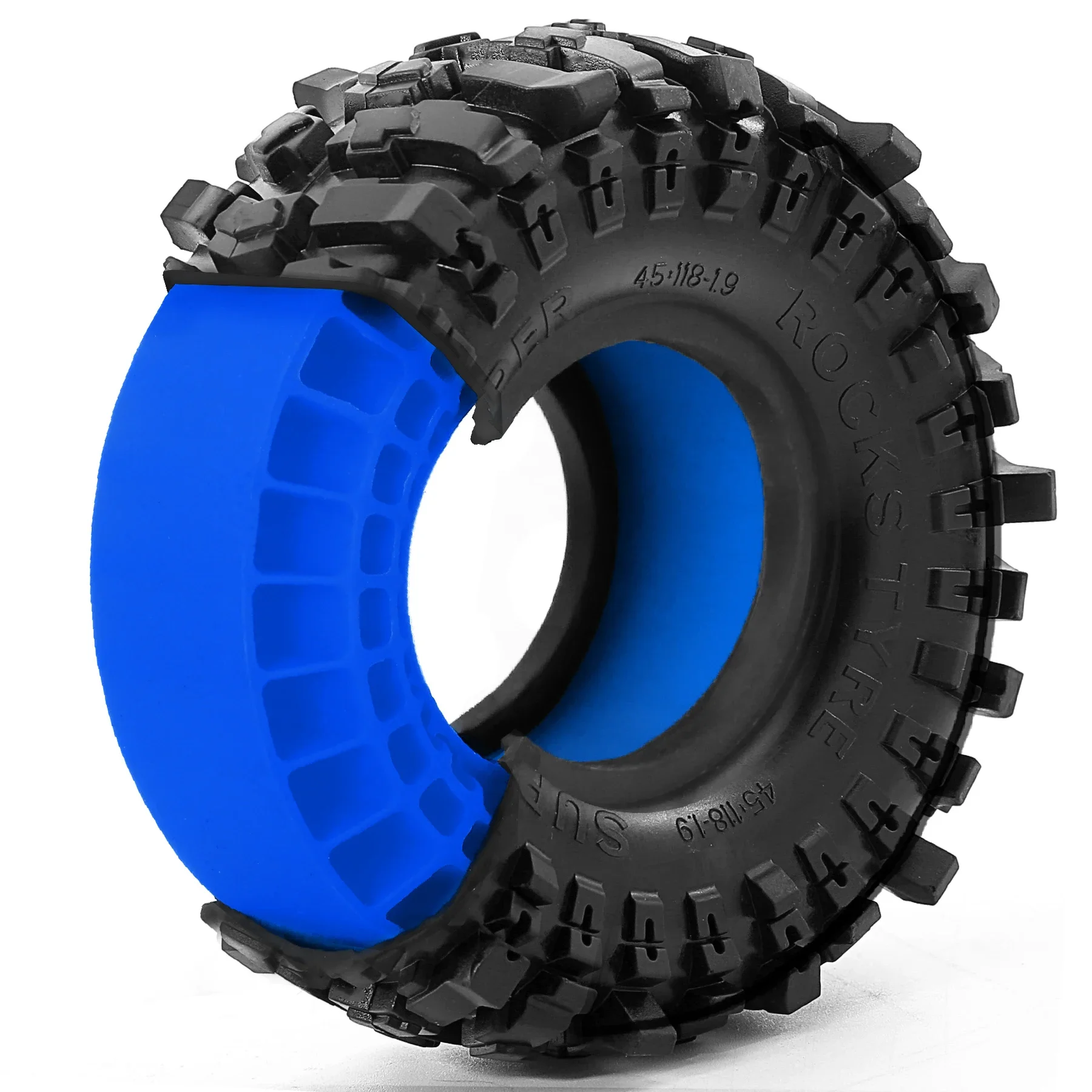 4PCS 1.9" RC Crawler Foam Tires for TRX4/SCX10/Capra - Silicone Rubber Insert, High Grip, Shock Absorb, Durable