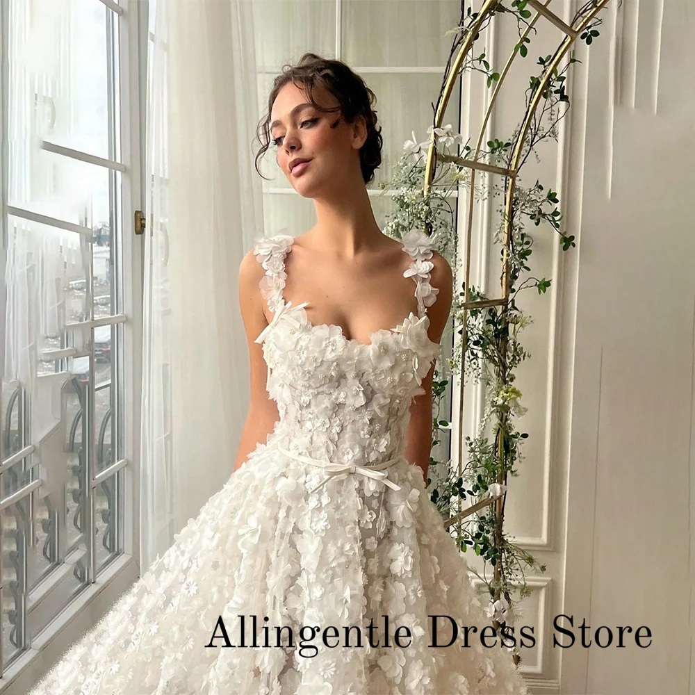 Customizd Exquisite Sweetheart Collar 3D Floral Evening Party Dress A-line Ankle Length Lace up Back Party Gowns vestido de 2027