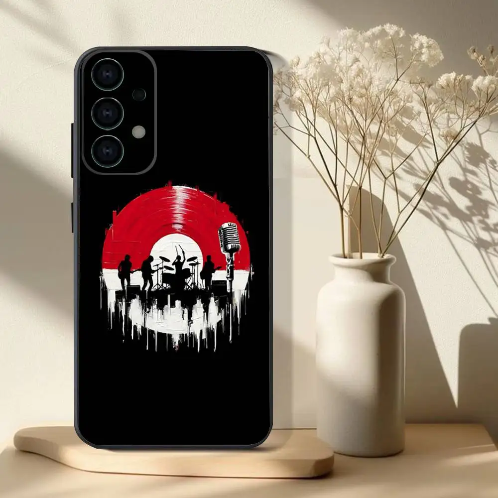 حافظة هاتف فني من الفينيل DJ لهاتف سامسونج S 25,24,23,22,30,21,10,9,Ultra,Plus,Lite,FE,4,5G حافظة ناعمة سوداء