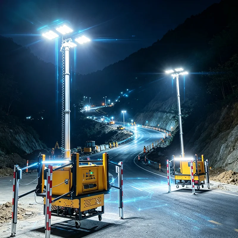 Customized Mobile Emergency Lighting Tower 8M Lifting IP65 Waterproof Disaster Rescue Construction Night Illumination Lamp
