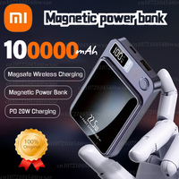 Xiaomi 100000mAh Magnetic Power Bank Super Large Capacity Wireless 22.5W Fast Charging With LED Digital Display 2-way Power Bank