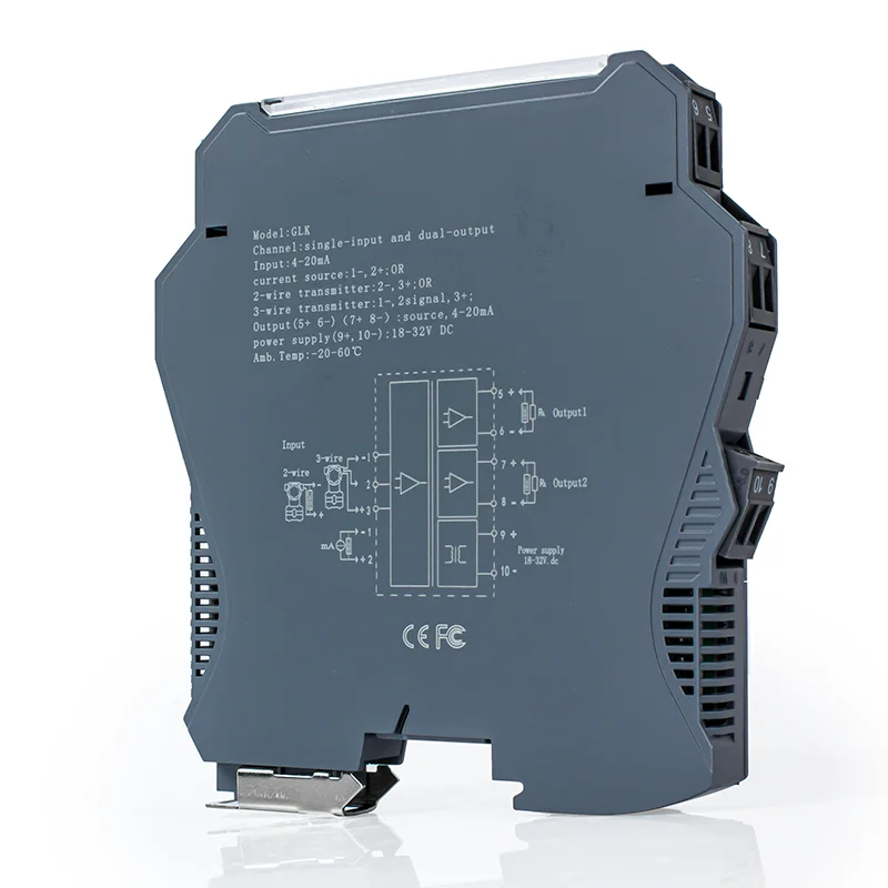 4-20mA 0-20mA to 0-10V 0-5V Intelligent Isolation Distrobution Analog Signal Isolator 1 In 1 Out 1 In 2 Out Signal Converter