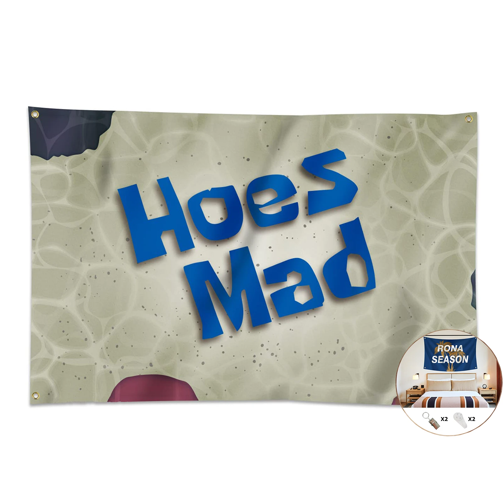 Hoes Mad Flag Tapestry Man Cave Wall Flag for College Dorm Cave Funny Quotes Party Fade Proof College Living Room Decorations