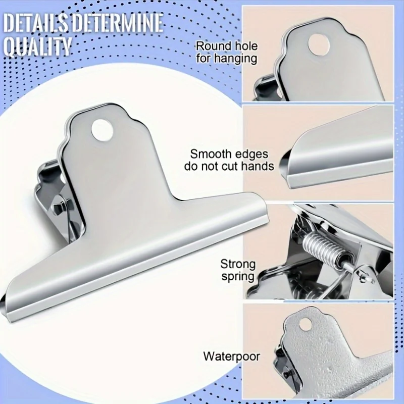 3pcs Durable Metal Folders | Home Office Desk Clips, School Supplies Sturdy