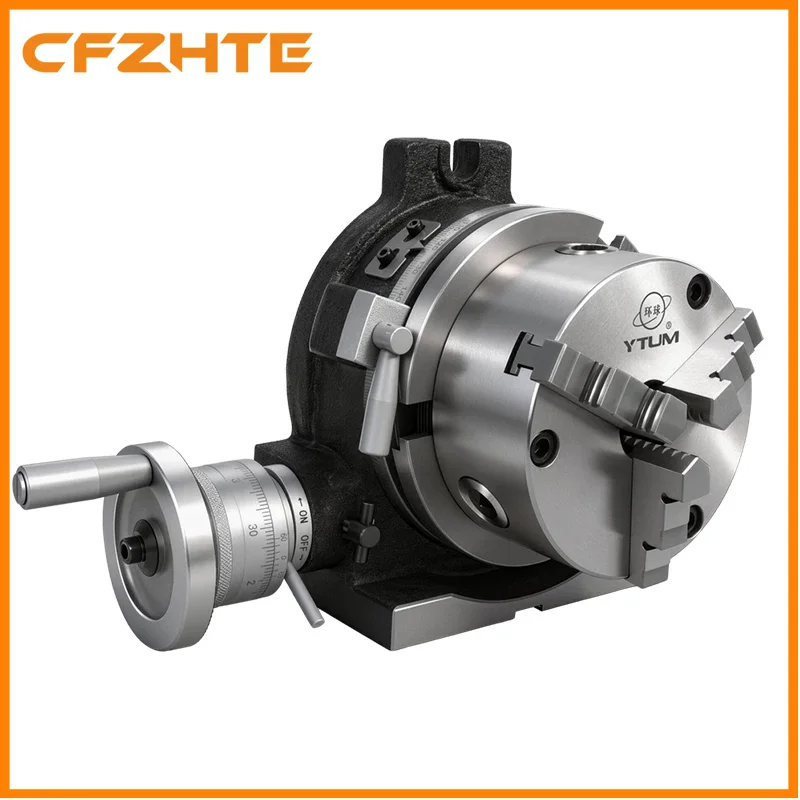 4 Inch Universal Milling Dividing Head with 80mm 3-Jaw Chuck, Horizontal Vertical Indexing Rotary Table for Milling Machine
