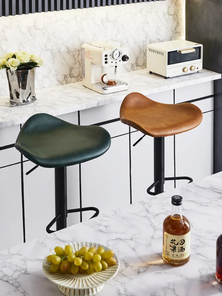 Leather Bar Stool Lifting Stool  Modern Minimalist Bar Chair Home Fashion Rotatable High Stool Coffee Chair