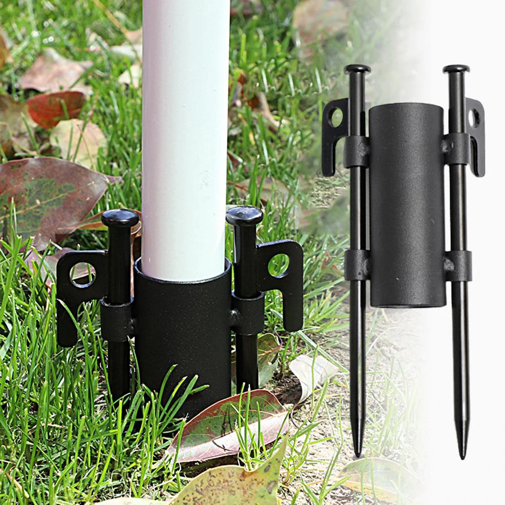 

Portable Tent Holder with Tent Pegs Canopy Rod Fixed Tube Reinforced Wind proof Awning Rod Holder for Outdoor Camping Accessorie