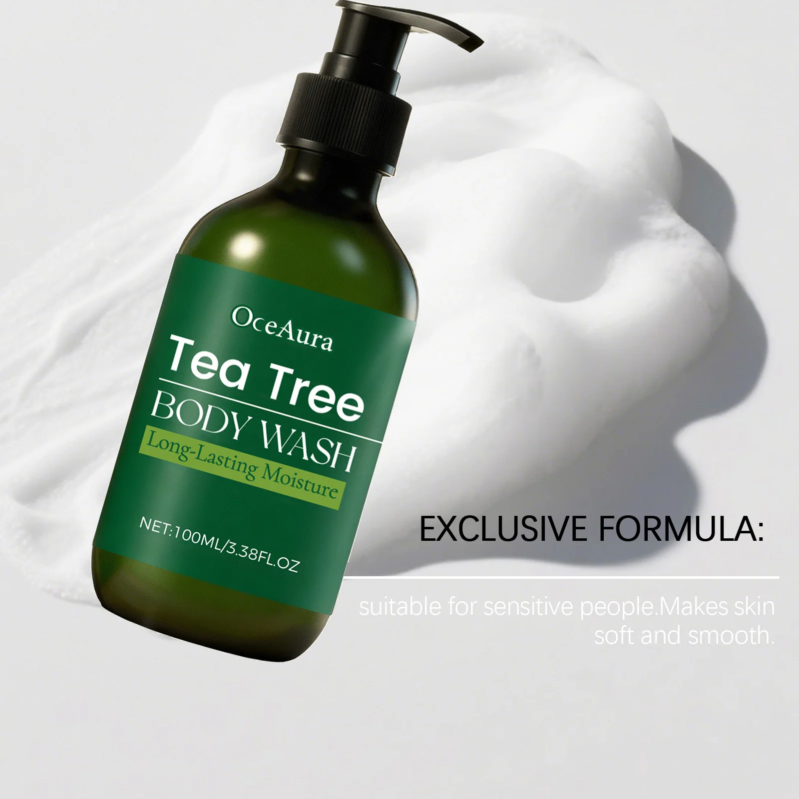 Tea Tree Shower Gel Gentle Cleansing Moisturizing Smoothing Refreshing Brightening Acne Treatment Fragrance Soothing Body Wash