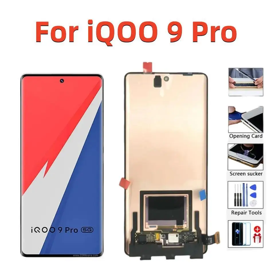 

Original AMOLED For iQOO 9 Pro LCD Display Touch Screen Digitizer Assembly Replacement For V2172A I2022 LCD Screen