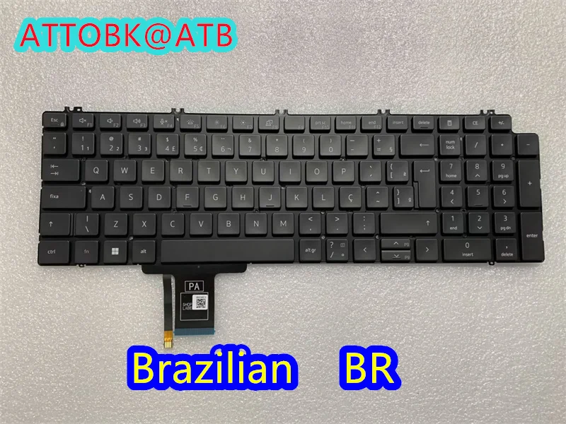 RU/US/الإسبانية/اللاتينية/إيطاليا/المملكة المتحدة/فريش/البرازيل/التشيكية لوحة مفاتيح الكمبيوتر المحمول لديل الدقة 7750 7550 7560 7760 0713DM الخلفية لوحة المفاتيح #5