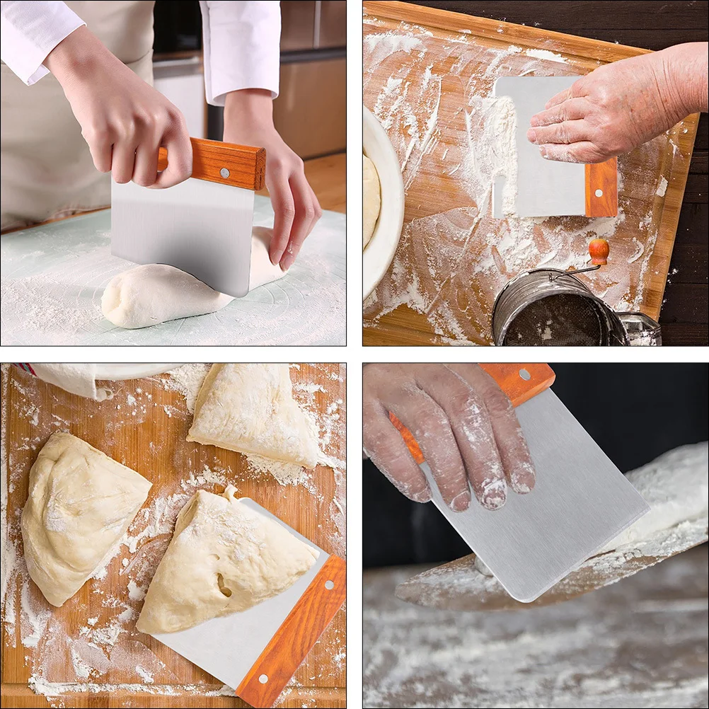 

1Set Practical Stainless Steel Bench Choppers Dough Scrapers Easy Operate No Scratch Hands Dough Cutters Bench Choppers