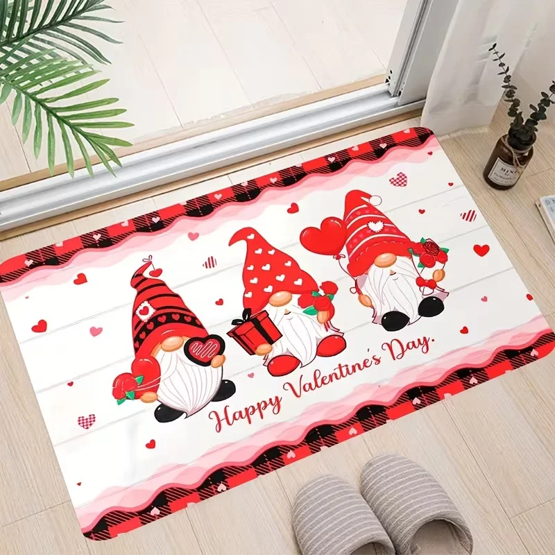 Cartoon Dwarf Love Heart Doormat Cute Sweet Dwarf Room Decor Carpet Valentine's Day Decor Rug Non-slip Home Decor Carpet