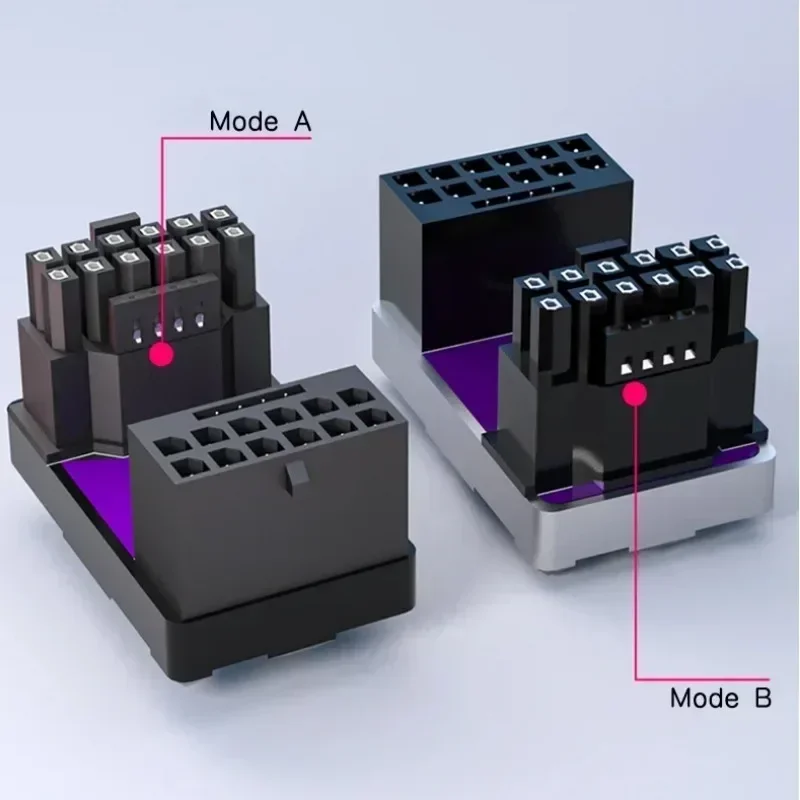 Computer Power Supply GPU 12+4PIN 16PIN 12VHPWR 180 Degrees Adapter Aluminum Alloy Shell Video Card Cable Connector