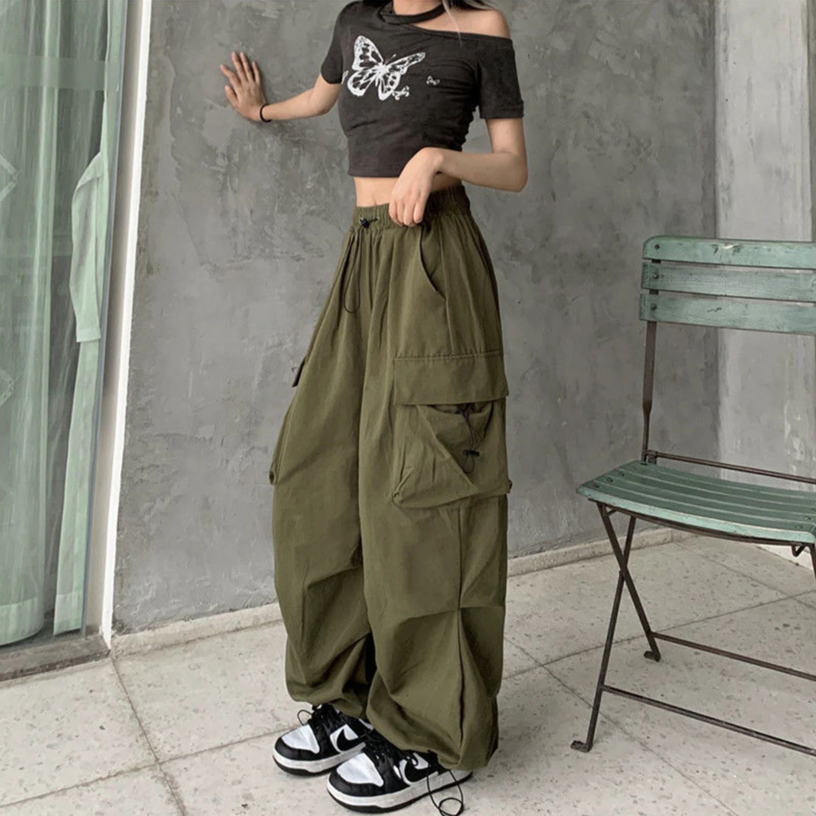 Women's Trendy Casual Pants Polyester Breathable Sports Casual Pants for Spring and Autumn Wear