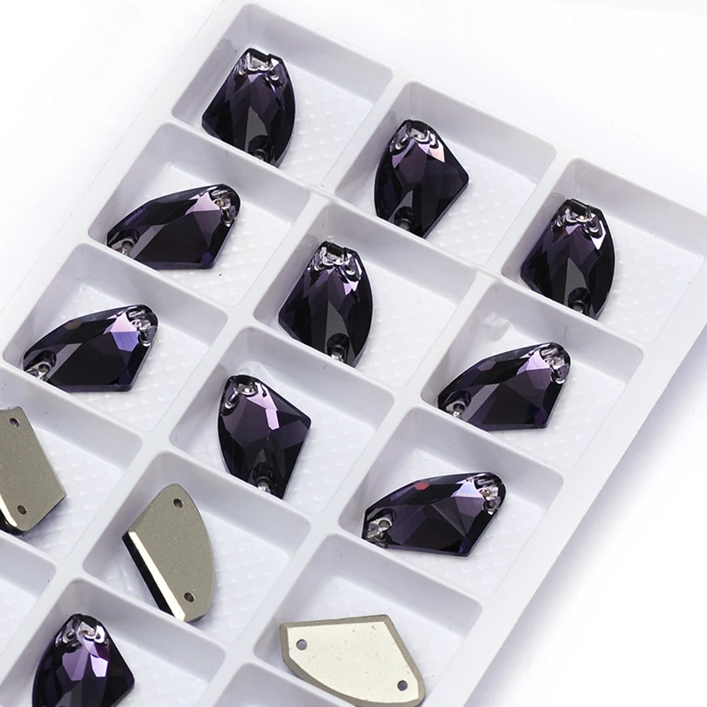 PUBRILEX Amethyst K9 Flache Rückseite Strasssteine Zum Aufnähen Glas-Kristalle DIY Handarbeiten Lila Diamant Strass Für Kleider Taschen Dekorationen – Detail 5