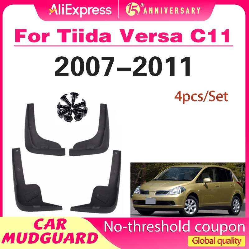

Car Mud Flaps For Nissan Tiida Versa C11 2007-2011 Hatch 2012 Hatchback Latio Splash Guards Mud Flap Mudguards Fender 2008 2009