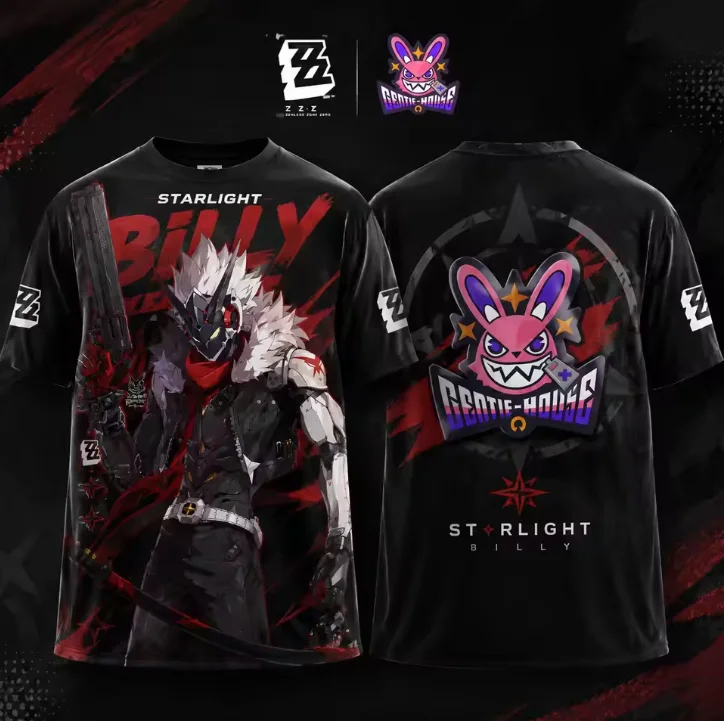 Zenless Zone Zero Character Miyabi Jane Billy Anby Lycaon Velina Cissia Billy Full Print Breathable Soft Mesh Jersey T-Shirt