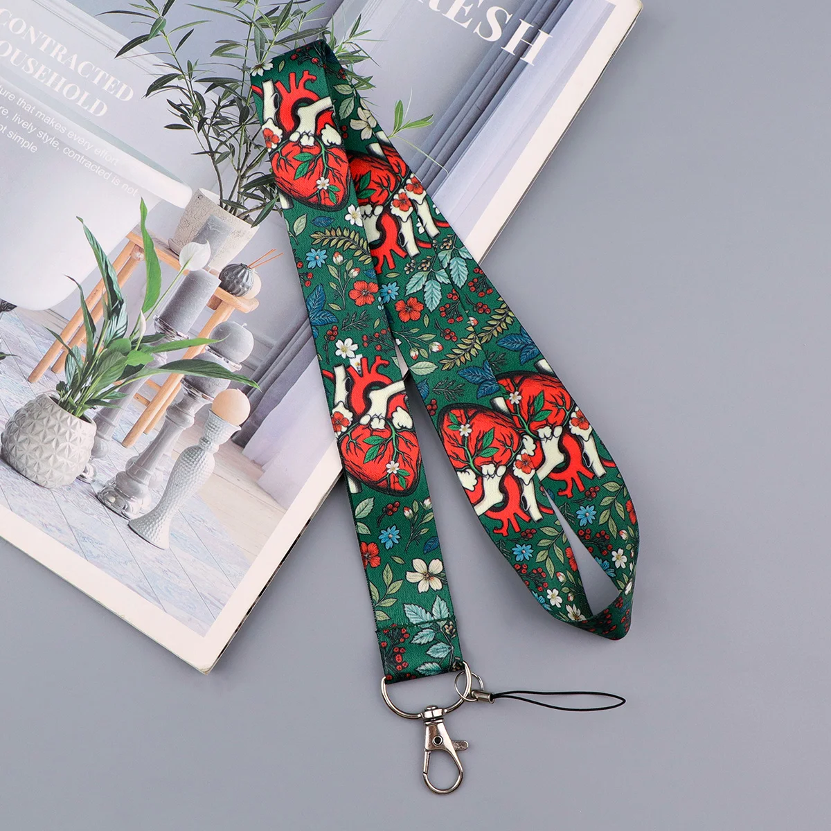 Gothic Skeleton Cat Slogan Phone Lanyard Card Holder Neck Strap ID  for Work Office School Students Stylish Daily Use and Events