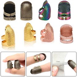 Sewing Thimble Hand-Working Sewing Thimble Finger Protector Metal Finger Shield Ring Needlework Fingertip DIY Sewing Tool