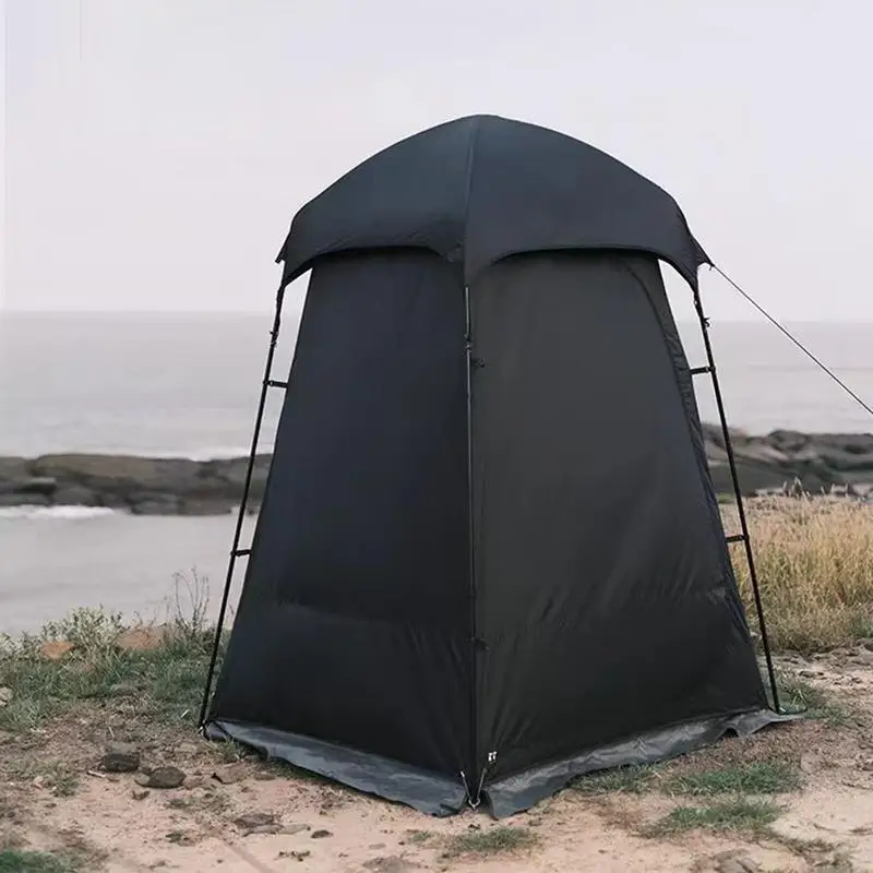 Portable Shower Tent For Camping Pop Up Changing Fitting Room Tent Silver Coated Cloth Folding Waterproof Oversized Shower