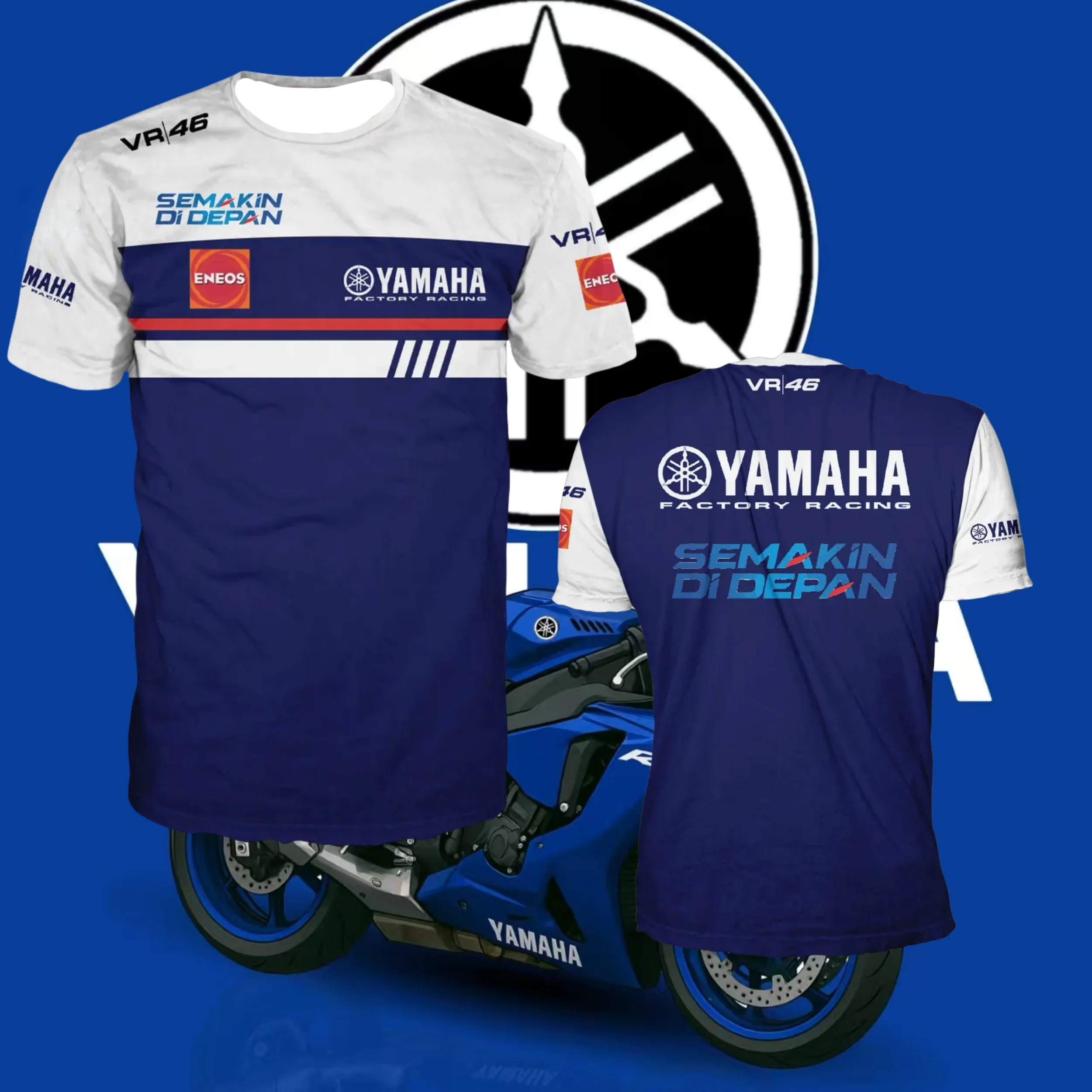 

2025/26 Горячий мотоциклетный трикотаж Yamaha, быстросохнущий дышащий гоночный костюм, летняя футболка для взрослых, модный топ унисекс, мото