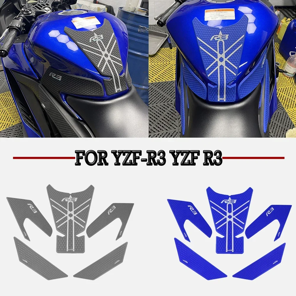 Motorcycle Tank Pad Protector Sticker Decal Gas Knee Grip Tank Traction Pad Side new model FOR YZF-R3 YZF R3