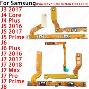 Bilashmart Samsung J3 J4 J5 J6 J7 J8 Core Prime Pro Plus Max 2016 2017 2018 Side Button Switch Volume Key Power On Off Flex Cable Parts