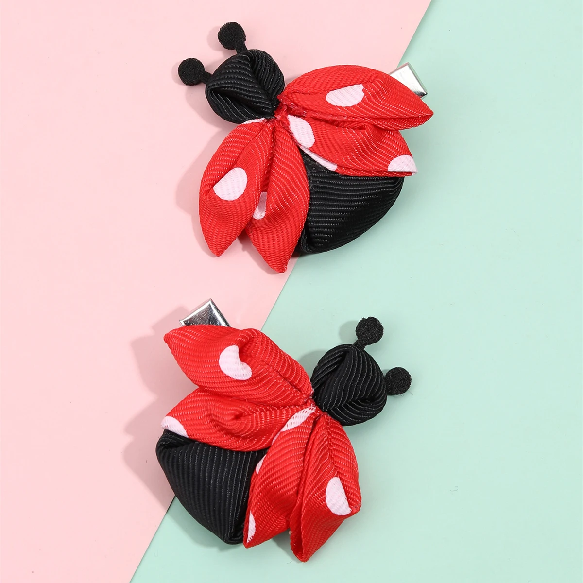 2pcs/set Red Ladybug Hair Clips for Girls Handmade Lovely Animal Hairpins Children DIY Barrettes Kids Kawaii Hair Accessories