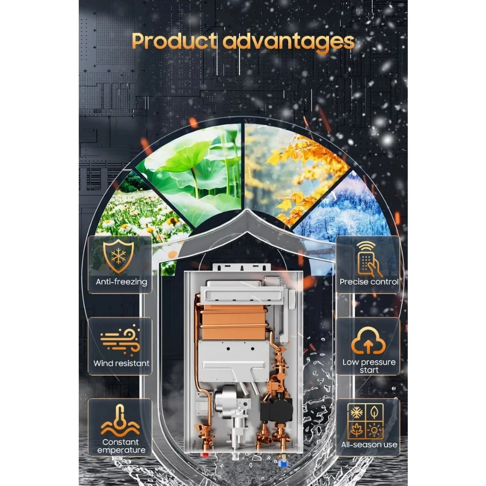 Butane Propane Gas Instant Hot Water Heater SIHAO, 6L 8L 10L 12L 16L 18L LPG Tankless Boiler, Reliable Home Appliance and Portable Outdoor Gas Water Heater