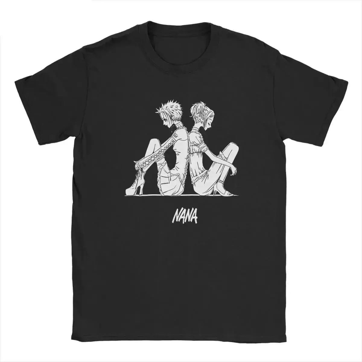 نانا أوساكي تي شيرت عادية Harajuku الشارع الشهير الملابس اليابانية تي شيرت موضة روك الشرير قصيرة الأكمام تي شيرت المرأة #1