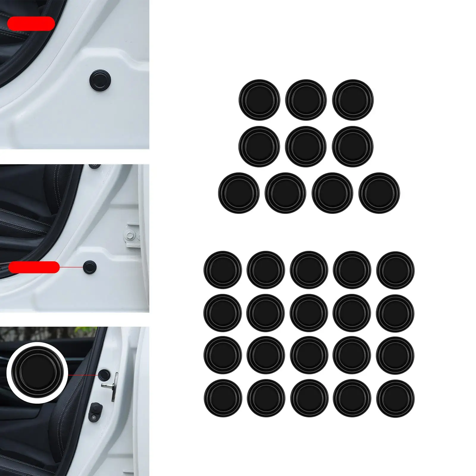 Car Door Shock Absorber Gaskets, Anti Collision Pad Thickening Soundproof Accessory Sound Insulation Shock Absorption